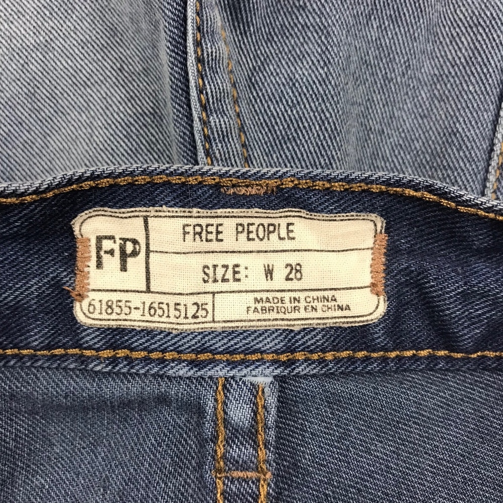 Free People Rugged Ripped Denim Mini Shorts - 28 - Picture 3 of 5